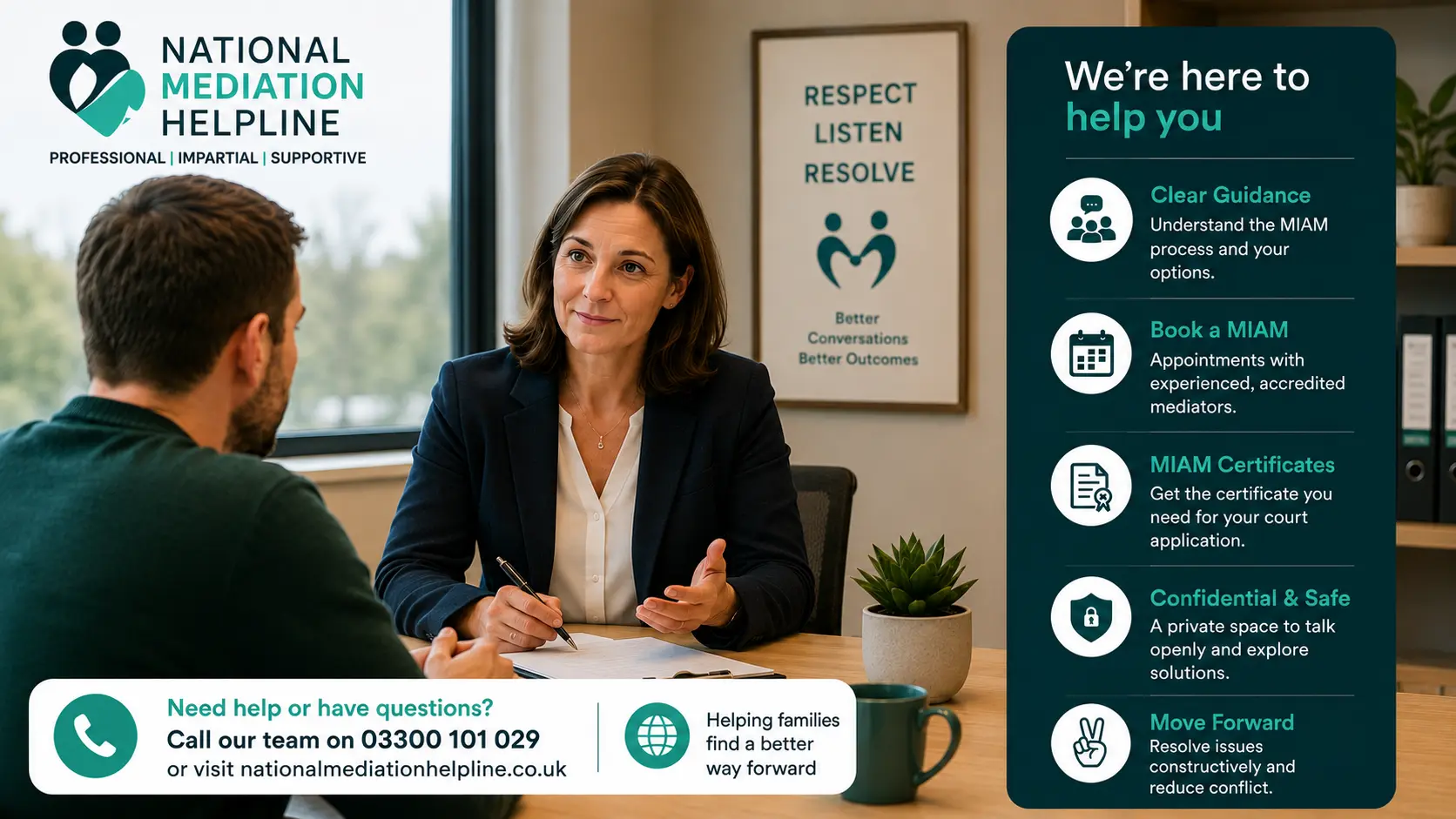 MIAM Exemptions Explained National Medaition Helpline UK Harlow