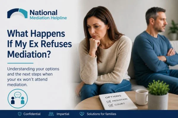 what if my ex refuses mediation Harlow?